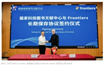 Frontiers与国家科技图书文献中心签署长期保存合作，协议深入推动开放获取资源长期保存